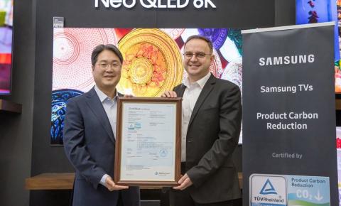 Samsung obtém certificação ‘Redução de Carbono’ da TÜV Rheinland para TVs das linhas Neo QLED, OLED e Lifestyle de 2024